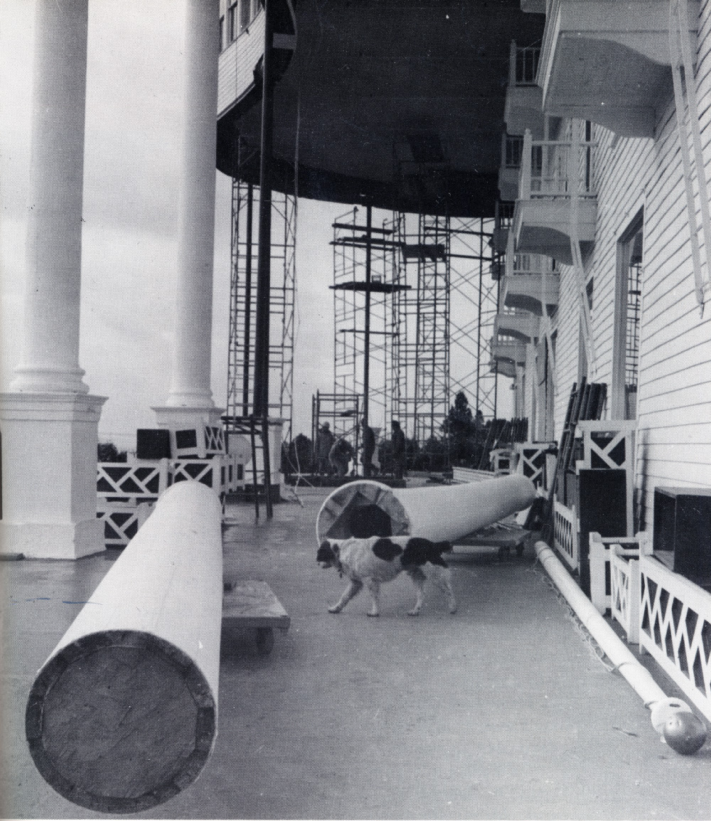Historical Image of Construction Work Grand Hotel on Mackinac Island, Michigan